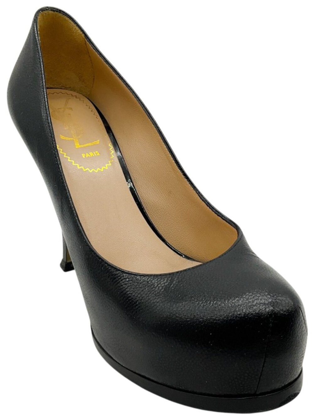 Saint Laurent Black Leather Tribute Platform Pumps - Picture 1 of 6
